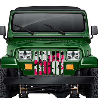 Dirty Acres® - 1-Pc Pink Hawaiian Hibiscus Style Perforated Main Grille