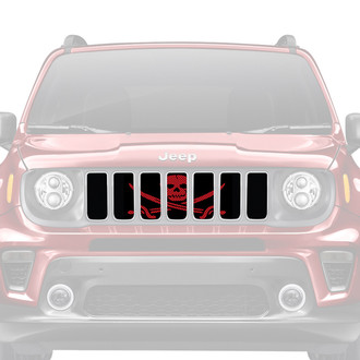 Dirty Acres® - 1-Pc Platinum Ahoy Matey Pirate Flag Style Dark Red Perforated Main Grille