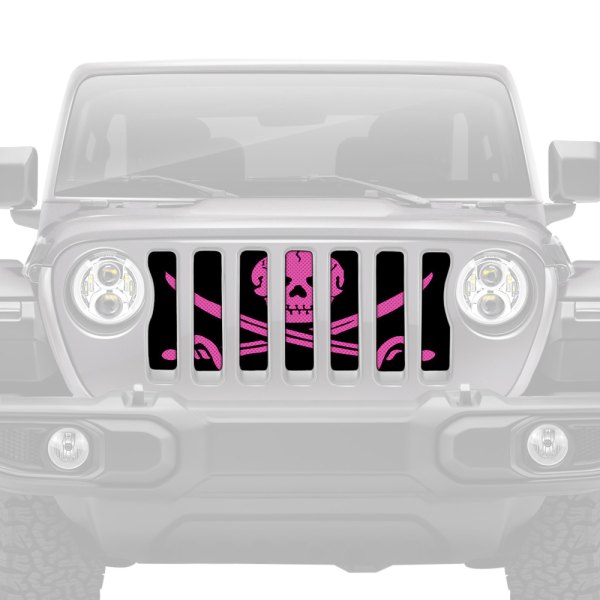 Dirty Acres® - 1-Pc Platinum Ahoy Matey Pirate Flag Style Hot Pink Perforated Main Grille