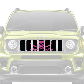 Dirty Acres® - 1-Pc Platinum Ahoy Matey Pirate Flag Style Hot Pink Perforated Main Grille