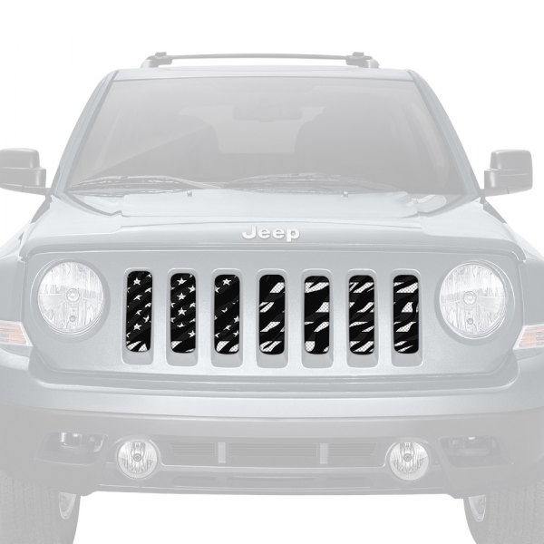 Dirty Acres® - 1-Pc Platinum Zebra American Flag Style Perforated Main Grille