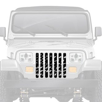 Dirty Acres® - 1-Pc Platinum Zebra American Flag Style Perforated Main Grille