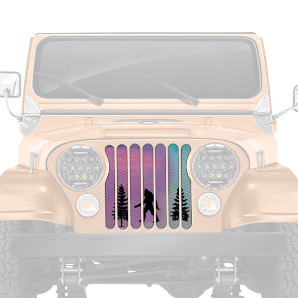 Dirty Acres® - 1-Pc Platinum Bigfoot Rainbow Chrome Background Style Perforated Main Grille