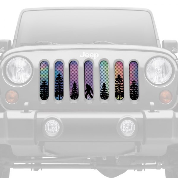 Dirty Acres® - 1-Pc Platinum Bigfoot Rainbow Chrome Background Style Perforated Main Grille