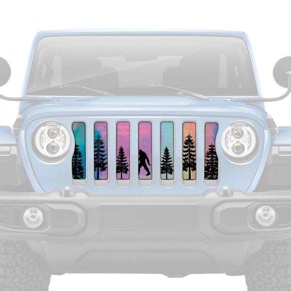 Dirty Acres® - 1-Pc Platinum Bigfoot Rainbow Chrome Background Style Perforated Main Grille