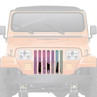 Dirty Acres® - 1-Pc Platinum Bigfoot Rainbow Chrome Background Style Perforated Main Grille