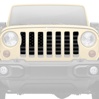 Dirty Acres® - 1-Pc Platinum American Flag Style Blacked Out Perforated Main Grille