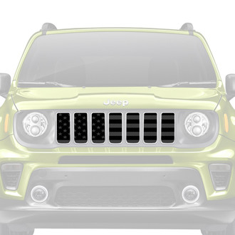 Dirty Acres® - 1-Pc Platinum American Flag Style Blacked Out Perforated Main Grille