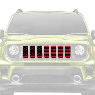 Dirty Acres® - 1-Pc Platinum American Flag Style Black/Red Perforated Main Grille