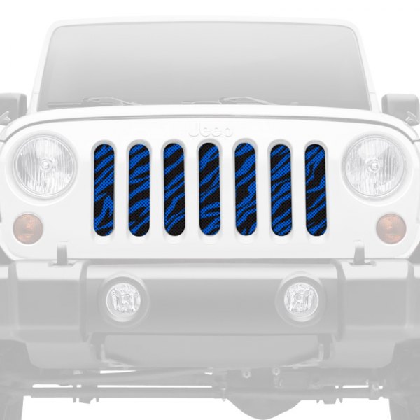 Dirty Acres® - 1-Pc Platinum Blue Zebra Style Perforated Main Grille