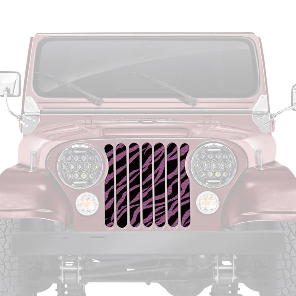 Dirty Acres® - 1-Pc Platinum Baby Pink Zebra Style Perforated Main Grille