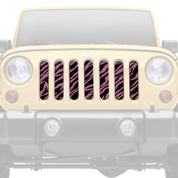 Dirty Acres® - 1-Pc Platinum Baby Pink Zebra Style Perforated Main Grille