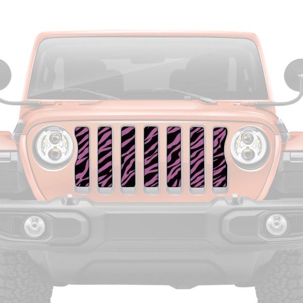 Dirty Acres® - 1-Pc Platinum Baby Pink Zebra Style Perforated Main Grille