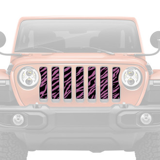 Dirty Acres® - 1-Pc Platinum Baby Pink Zebra Style Perforated Main Grille