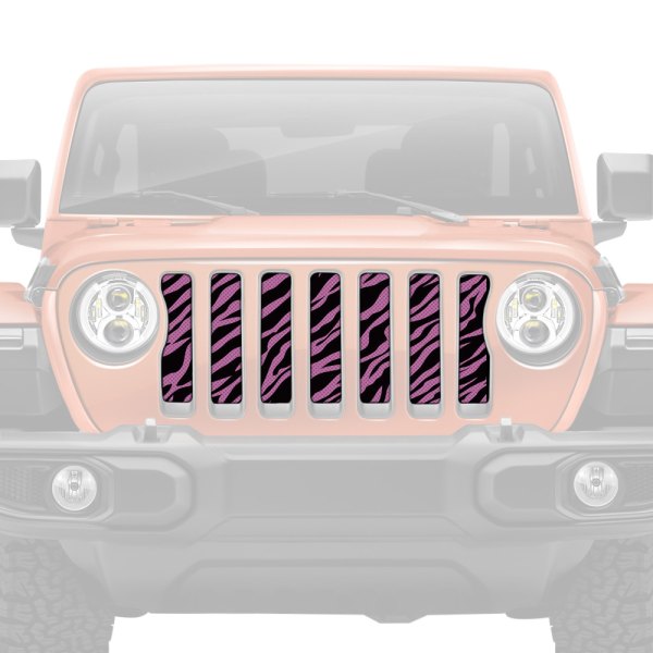 Dirty Acres® - 1-Pc Platinum Baby Pink Zebra Style Perforated Main Grille