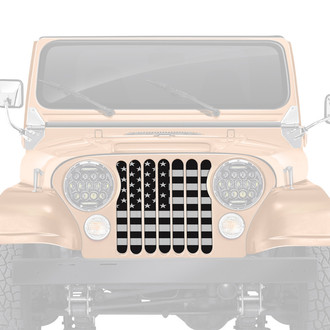 Dirty Acres® - 1-Pc Platinum American Flag Style Perforated Main Grille