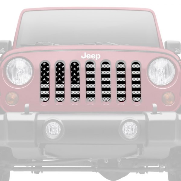 Dirty Acres® - 1-Pc Platinum American Flag Style Perforated Main Grille