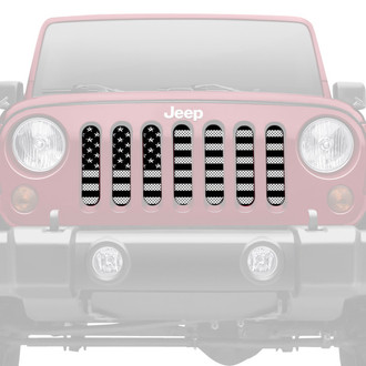 Dirty Acres® - 1-Pc Platinum American Flag Style Perforated Main Grille