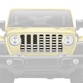 Dirty Acres® - 1-Pc Platinum American Flag Style Perforated Main Grille