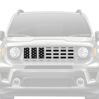 Dirty Acres® - 1-Pc Platinum American Flag Style Perforated Main Grille