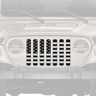 Dirty Acres® - 1-Pc Platinum American Flag Style Perforated Main Grille