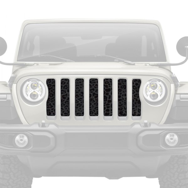 Dirty Acres® - 1-Pc Platinum Leopard Print Style Gray/Black Perforated Main Grille