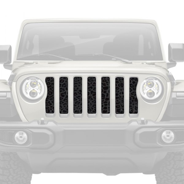 Dirty Acres® - 1-Pc Platinum Leopard Print Style Gray/Black Perforated Main Grille