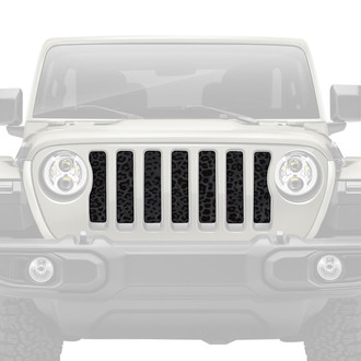Dirty Acres® - 1-Pc Platinum Leopard Print Style Gray/Black Perforated Main Grille