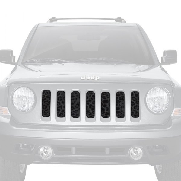 Dirty Acres® - 1-Pc Platinum Leopard Print Style Gray/Black Perforated Main Grille