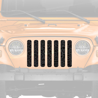 Dirty Acres® - 1-Pc Platinum Leopard Print Style Gray/Black Perforated Main Grille
