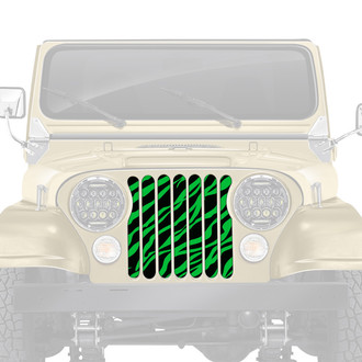 Dirty Acres® - 1-Pc Platinum Green Zebra Style Perforated Main Grille