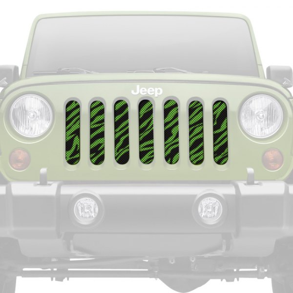 Dirty Acres® - 1-Pc Platinum Green Zebra Style Perforated Main Grille