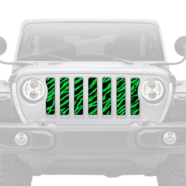 Dirty Acres® - 1-Pc Platinum Green Zebra Style Perforated Main Grille