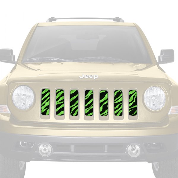 Dirty Acres® - 1-Pc Platinum Green Zebra Style Perforated Main Grille