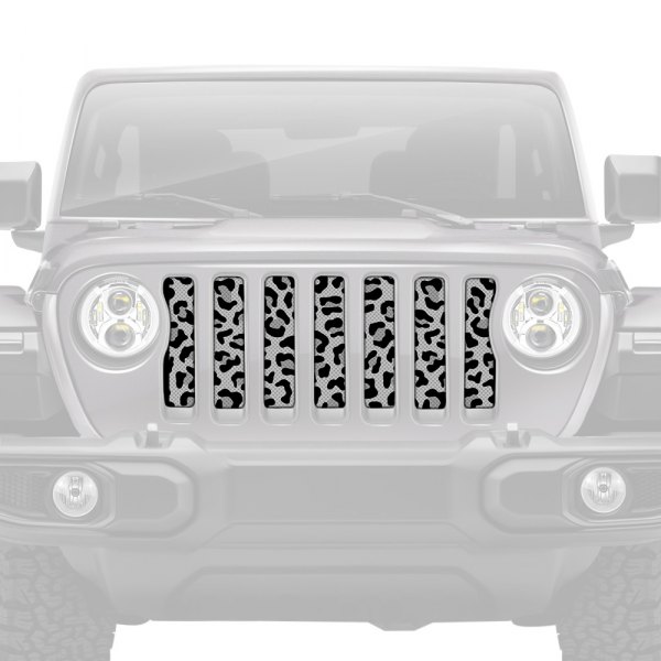 Dirty Acres® - 1-Pc Platinum Gray Leopard Print Style Perforated Main Grille