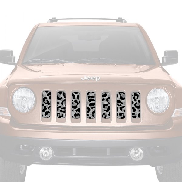 Dirty Acres® - 1-Pc Platinum Gray Leopard Print Style Perforated Main Grille