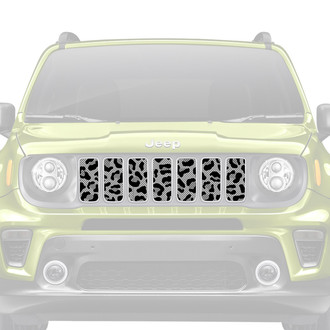 Dirty Acres® - 1-Pc Platinum Gray Leopard Print Style Perforated Main Grille