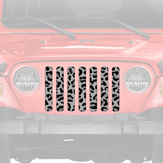 Dirty Acres® - 1-Pc Platinum Gray Leopard Print Style Perforated Main Grille