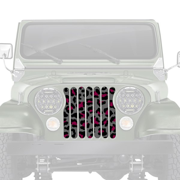 Dirty Acres® - 1-Pc Platinum Leopard Print Style Gray/Pink/Black Perforated Main Grille