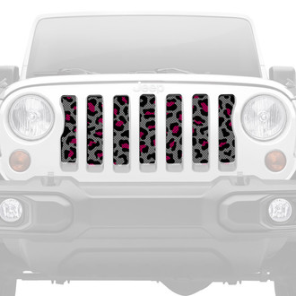 Dirty Acres® - 1-Pc Platinum Leopard Print Style Gray/Pink/Black Perforated Main Grille