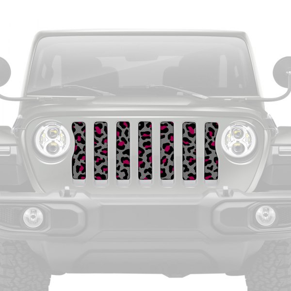 Dirty Acres® - 1-Pc Platinum Leopard Print Style Gray/Pink/Black Perforated Main Grille