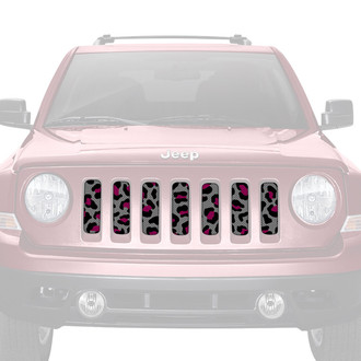 Dirty Acres® - 1-Pc Platinum Leopard Print Style Gray/Pink/Black Perforated Main Grille