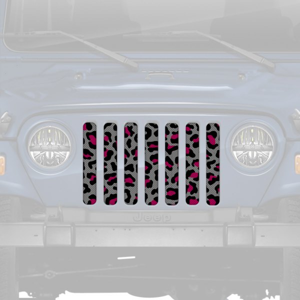 Dirty Acres® - 1-Pc Platinum Leopard Print Style Gray/Pink/Black Perforated Main Grille