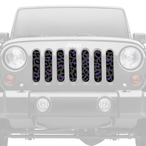 Dirty Acres® - 1-Pc Platinum Leopard Print Style Gray/Purple/Black Perforated Main Grille