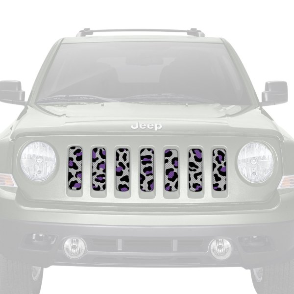 Dirty Acres® - 1-Pc Platinum Leopard Print Style Gray/Purple/Black Perforated Main Grille
