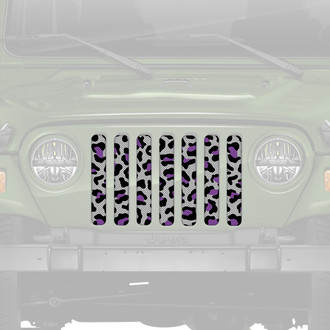 Dirty Acres® - 1-Pc Platinum Leopard Print Style Gray/Purple/Black Perforated Main Grille