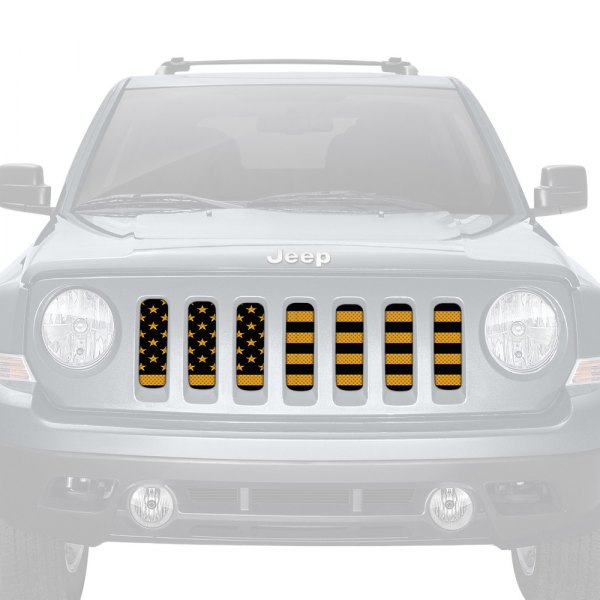 Dirty Acres® - 1-Pc Platinum Hella Yella American Flag Style Perforated Main Grille