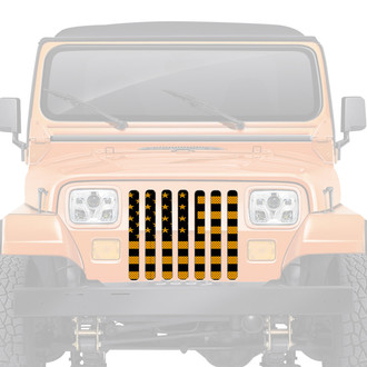 Dirty Acres® - 1-Pc Platinum Hella Yella American Flag Style Perforated Main Grille