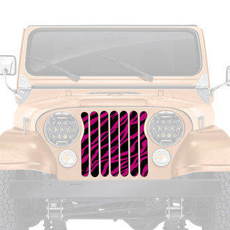 Dirty Acres® - 1-Pc Platinum Bright Pink Zebra Style Perforated Main Grille