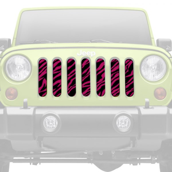 Dirty Acres® - 1-Pc Platinum Bright Pink Zebra Style Perforated Main Grille